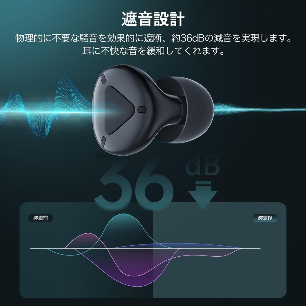 by sleep Earplugs for completely 36db good sound noise hearing snoring ear 1 pair set each of L [Supervised professionals] sleeping, soundproof,