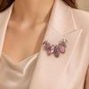 Zircon Geometric Leaf Brooch for Women Shiny Rhinestone Lapel Pin Fashion Daily Wear Clothing Decoration
