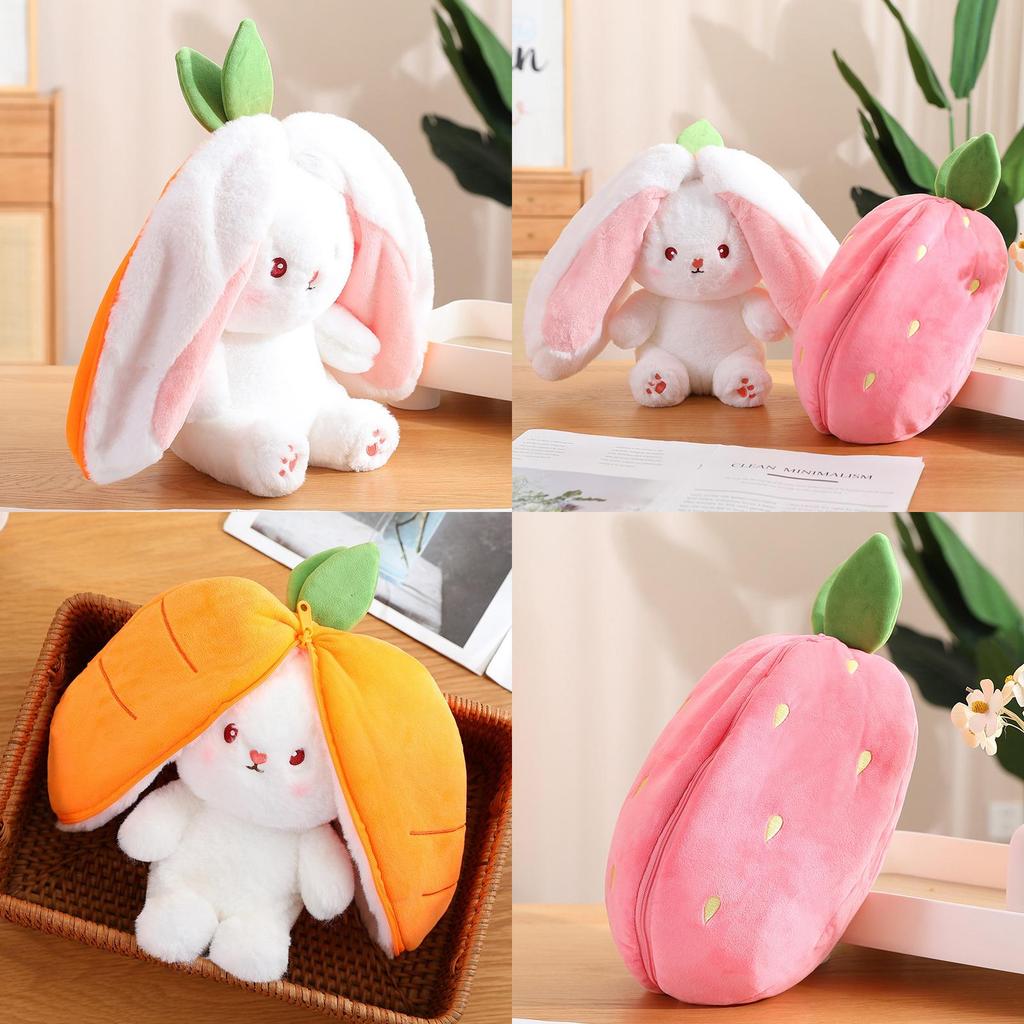 Adorable Transformable Fruit Rabbit Plush Toy