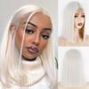 MISS WIG Kvinner Kort rett Bob-parykk Uten smell Blonder Frontparykk Syntetisk fiber Rødvinfarge Skulderlengde Rett parykk