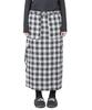 Catharsis Check Belted Elastic Long Skirt Black One Size