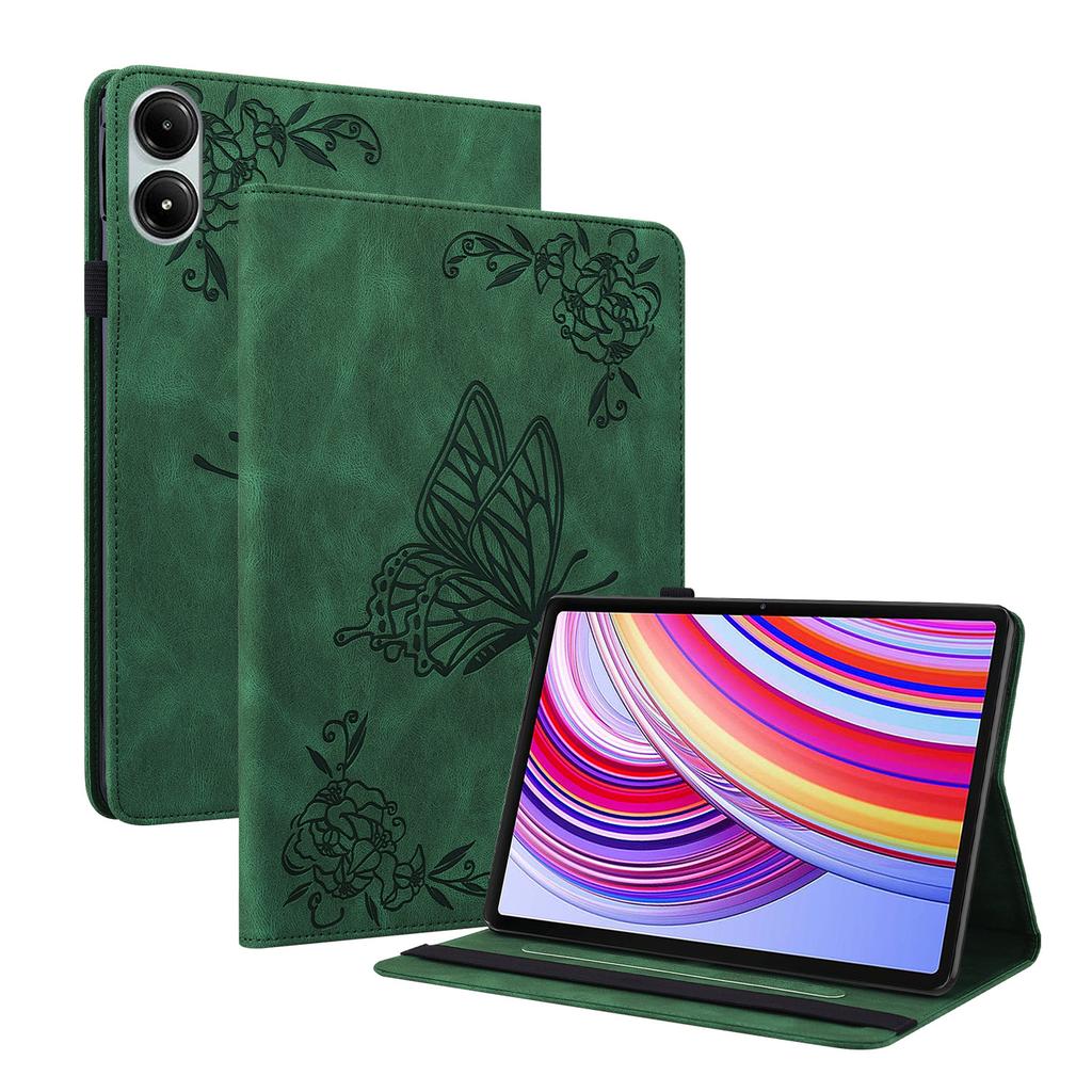 For Xiaomi Redmi Pad Pro/Redmi Pad Pro 5G/Poco Pad Protective Cover PU Leather Butterfly Flower Stand Tablet Case