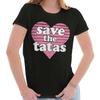 Save The Tatas Breast Cancer Awareness Pink Womens Top Junior Graphic Tee