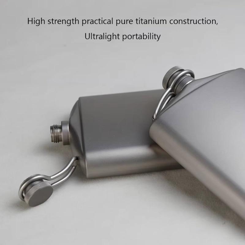 Durable Titaniums Flask High Quality Titaniums Wine Flask 260ml 200ml Bottle for Adventurous Traveler
