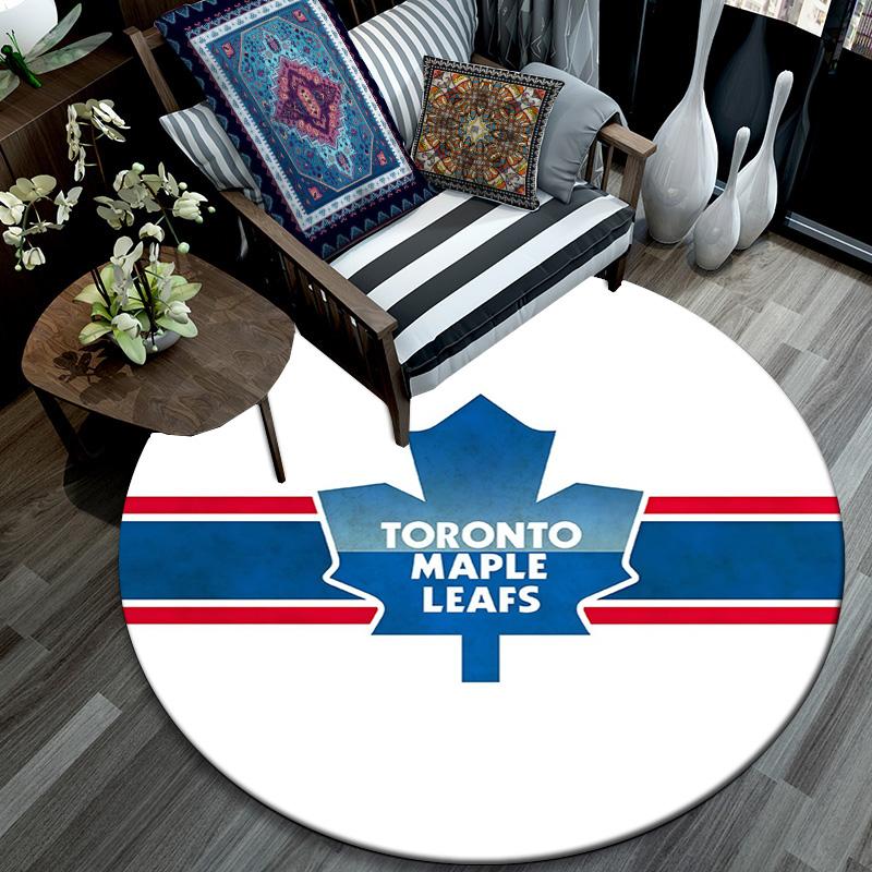 Toronto Maple Leafs2,Round Area Rug,Carpet Rug for Living Room Bedroom Sofa Playroom Decor,Non-slip Floor Mat