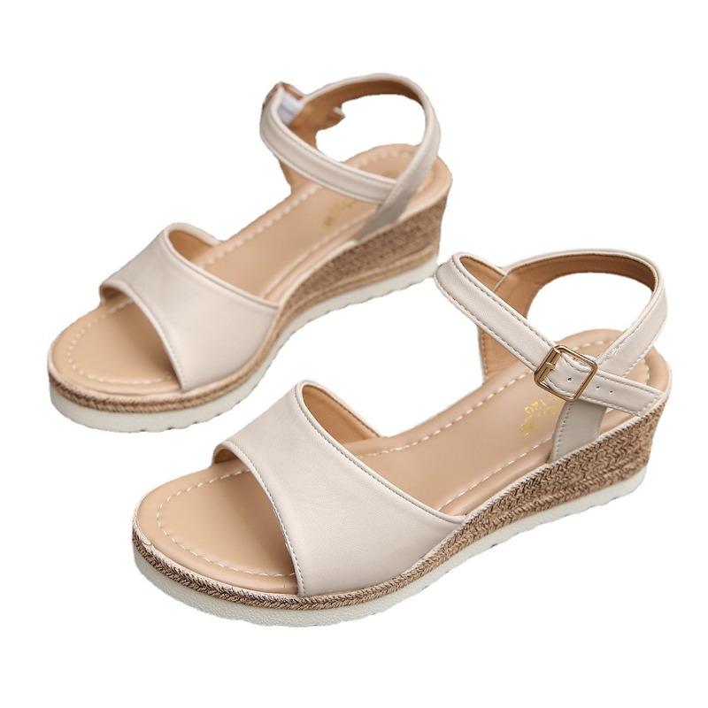 Fashion Lightweidght Wedge Sandals for Women Summer 2025 Ankle Strap Platform Sandles Woman Thick Sole Non Slip Daily Sandalias Mujer