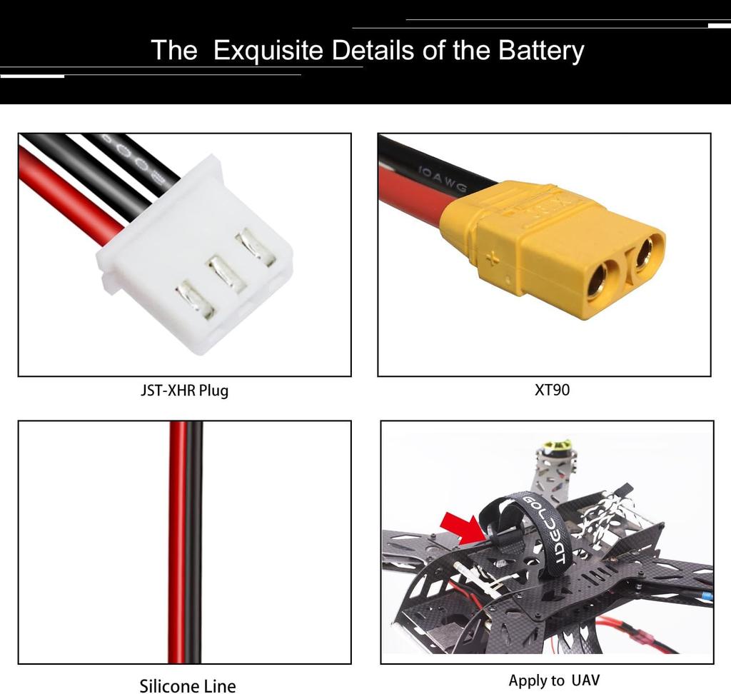 Lipo Battery 3S 11.1V 5200mAh 80C with XT60 Connector – High Power for RC Models – Hard Case, Silicone Wire