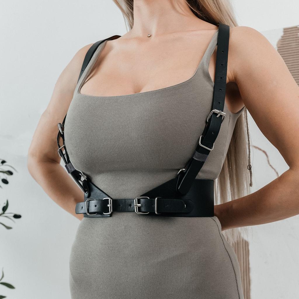 Dames Modieuze Riem Straatstijl Punk Decoratieve Tailleband Verstelbare Suspenders Riem Corset Harnas Gotische Kleding Accessoires