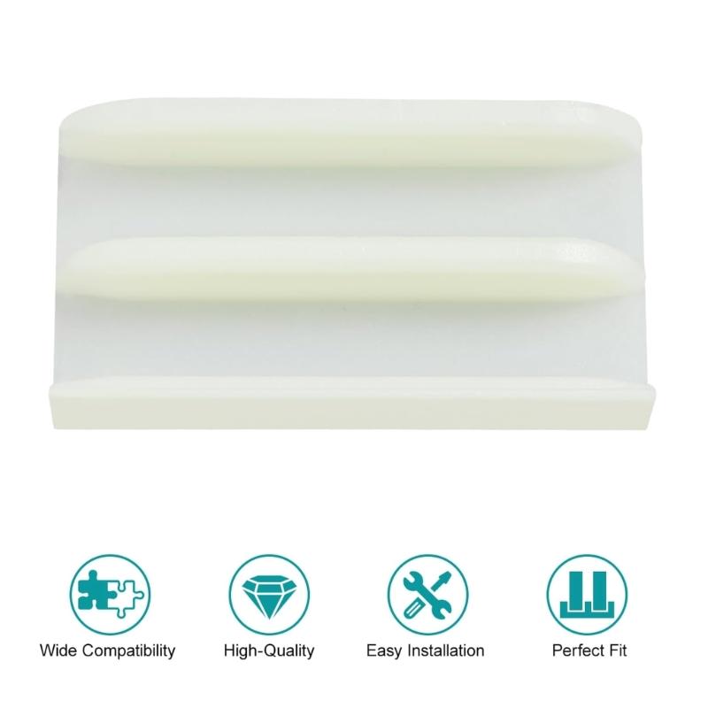 Pack Of 2 Plastic Sliding Shower Door Bottom Track with Screws Shower Door Guide Rail Suitable for 7/16 Inch Glass