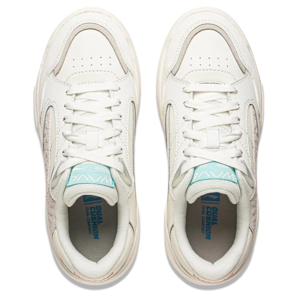 Li Ning Weiwulow Fleece Retro Comfortable Wear-Resistant Lightweight Low-Top Skate Shoes Women sneaker White Gray AGCV264-1