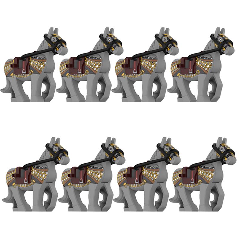 MOC Medieval Military Building Blocks Cavalry Regiment Knight Horse Animal Accessories Set Mini Bricks Buy Goods Boy Toy Gift
