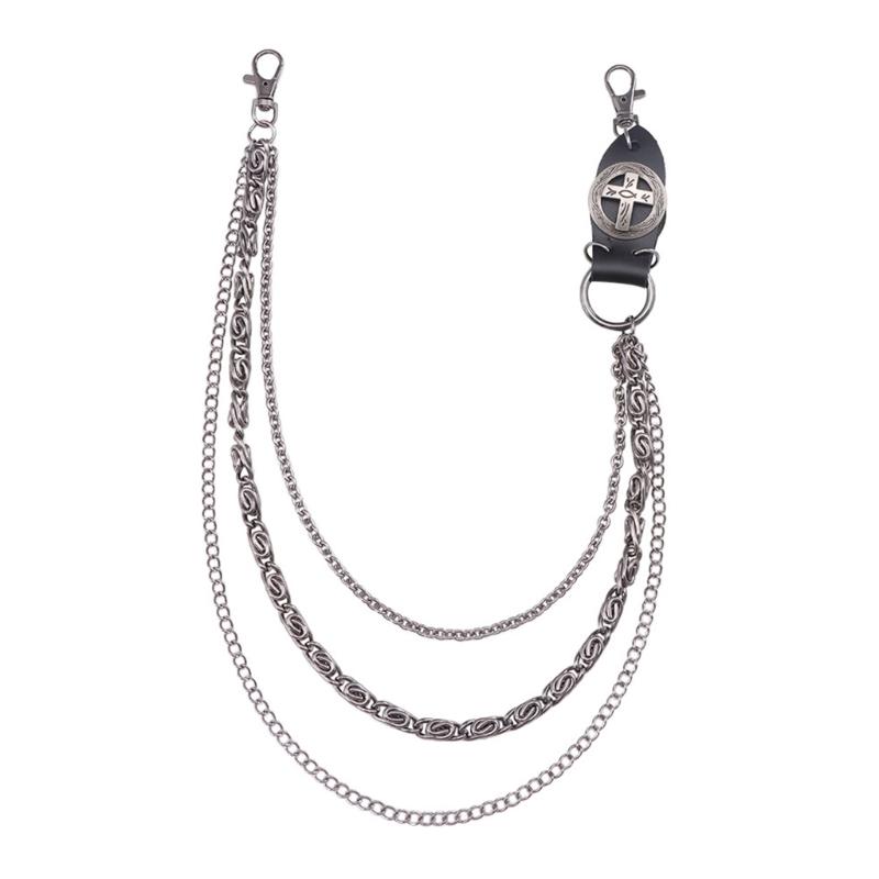 

Double Layer Metal Chain Belt Stylish Adjustable Length Denims Waist Chain for Fashionable Adults