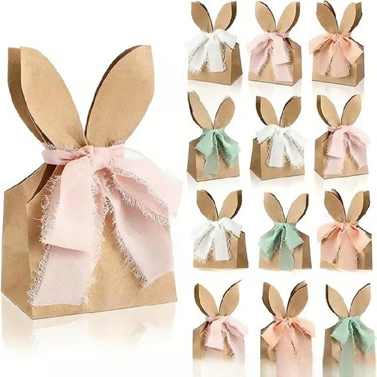 

Fascinating Artistic Print Gift Bags Feature Delicate Bowknots Colorful Candy Bags For Kids Event And Holiday Activities