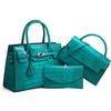 Bolsa Tote Fashion com Padrão de Crocodilo Conjunto de 3 Peças