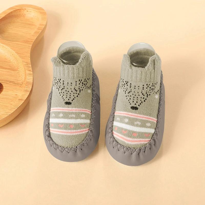 New Born Baby Socks with Rubber Soles Infant Baby Girls Boys Shoes Spring Autumn Baby Floor Socks Anti Slip Soft Sole Sock