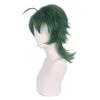 35CM SK Joe Cosplay Wig Green Short Straight Mullet Little Ponytail Heat Resistant Hair Role Play SK8 the Infinity SK Eight