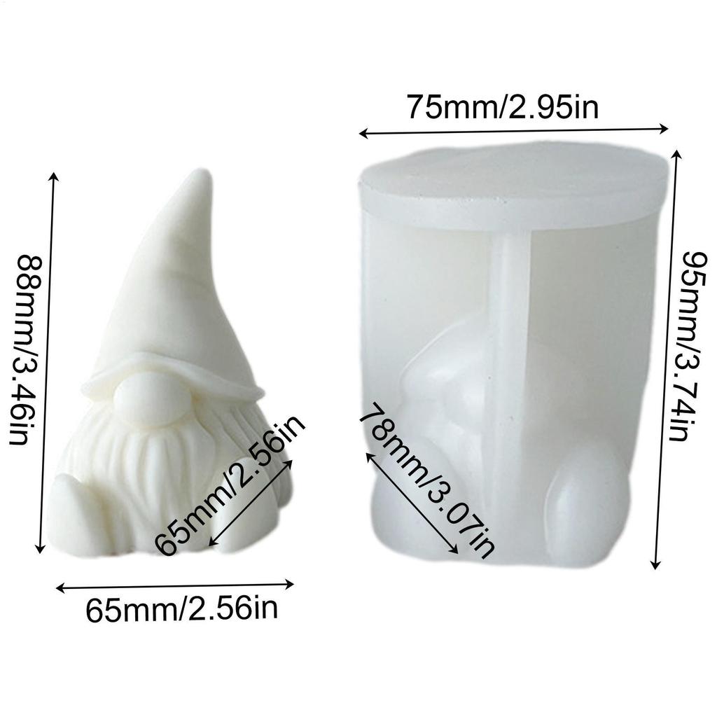 3D Dwarf Scented Candle Silicone Mold DIY Epoxy Resin Plaster Gnome Ornament Mould Handmade Soap Candle Making Supplies