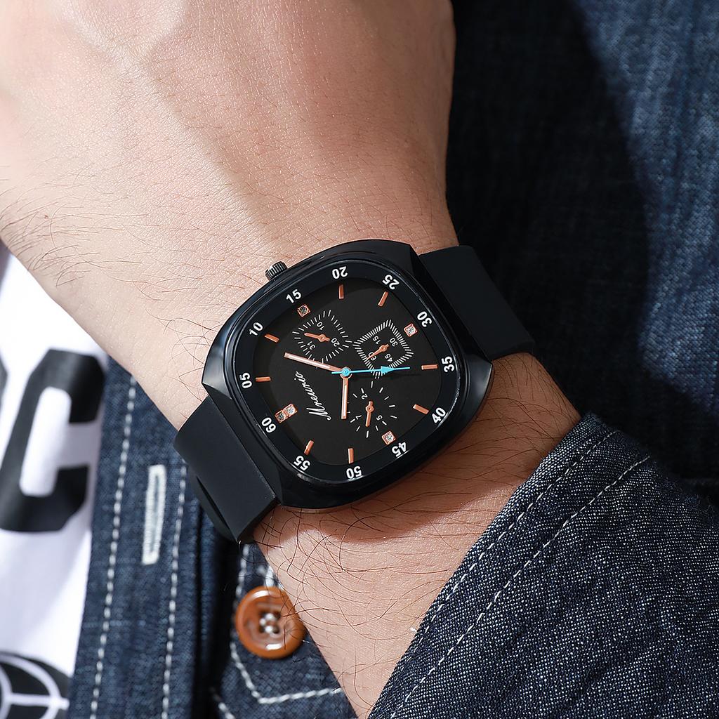 Luxury Wrist Watches Fashionable Casual Men Quartz Watch Silicone Strap Large Dial Men Wath Best Gift Clock