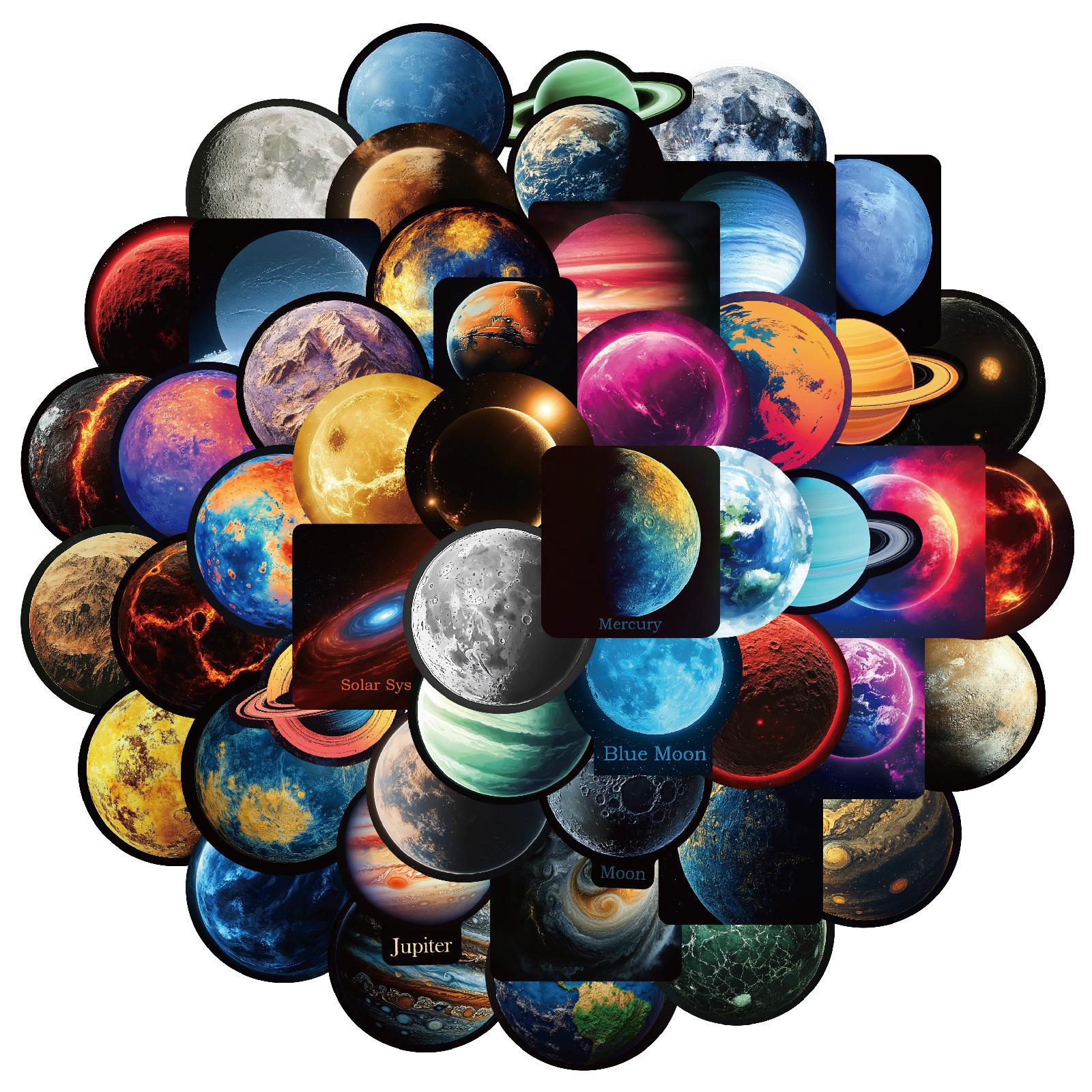 

50 Новая Вселенная Планета Граффити Наклейки Электромобиль Шлем Телевизор Водный Стакан Тележка Коробка Наклейки