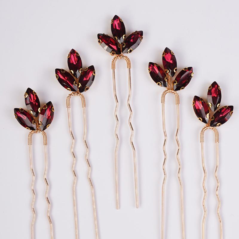 5 Pcs Rhinestones Little Simple Bride Wedding Hair Pins Silver Bridal Hair Piece Wedding Hair Accessories for Women and Girls