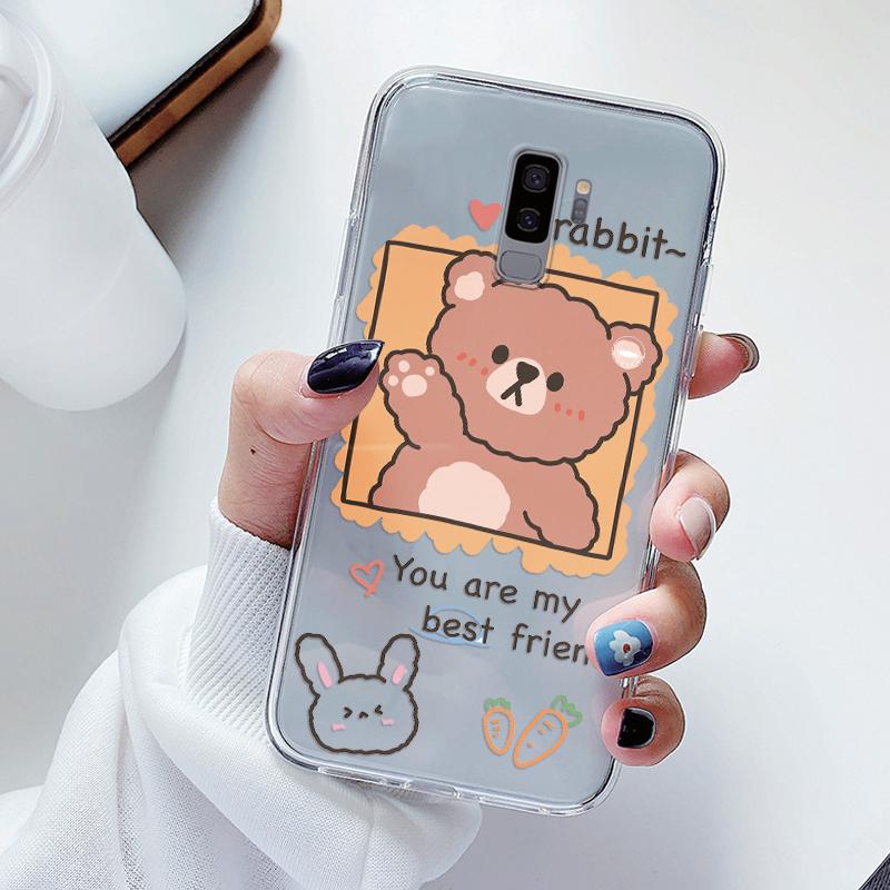 For Samsung Galaxy S9 S 9 Plus Phone Case Cartoon Back Cover Transparent Soft Silicone Flower Funda For Samsung s9 S9+ Cute Capa