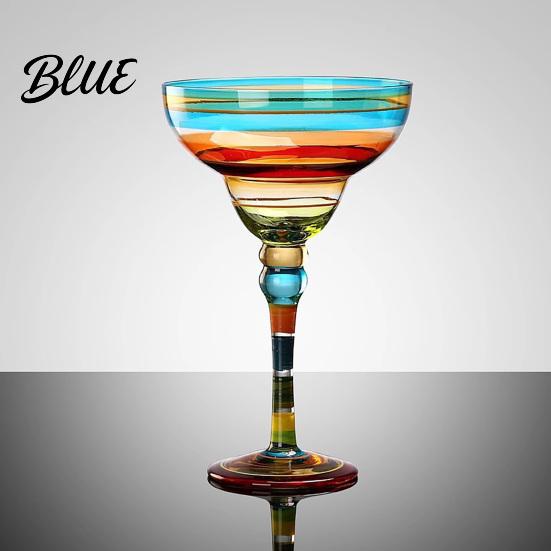 Classic Margarita Cup Mexican Hand Painted Glass Champagne Cocktail Glasses