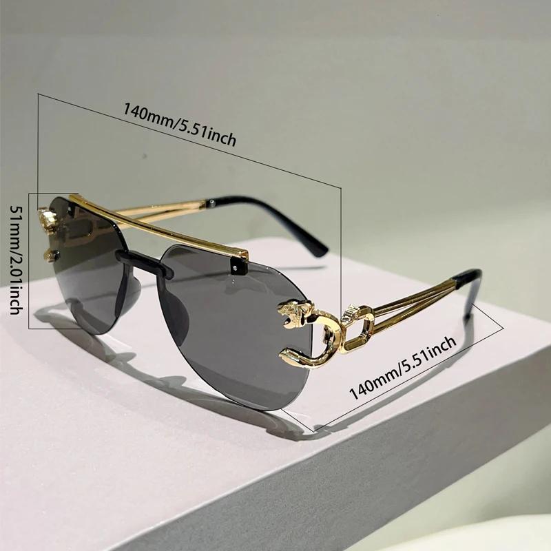 New Rimless Pilot Sunglasses Men Fashion Vintage Gradient Casual Shades Women Trendy Design Outdoor Glasses Uv400 Eyeglasses