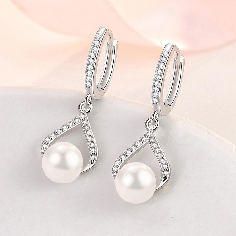 Lindon Kolczyki ze stopu miedzi z cyrkoniami Kolczyki wiszące dla kobiet Prezenty weselne