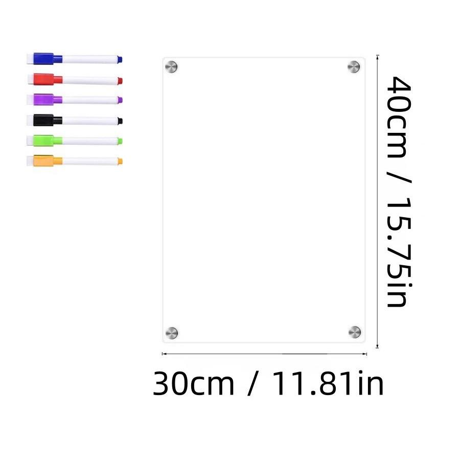 3D Magnetic Acrylic Erasable Note & Planner Board for Refrigerator