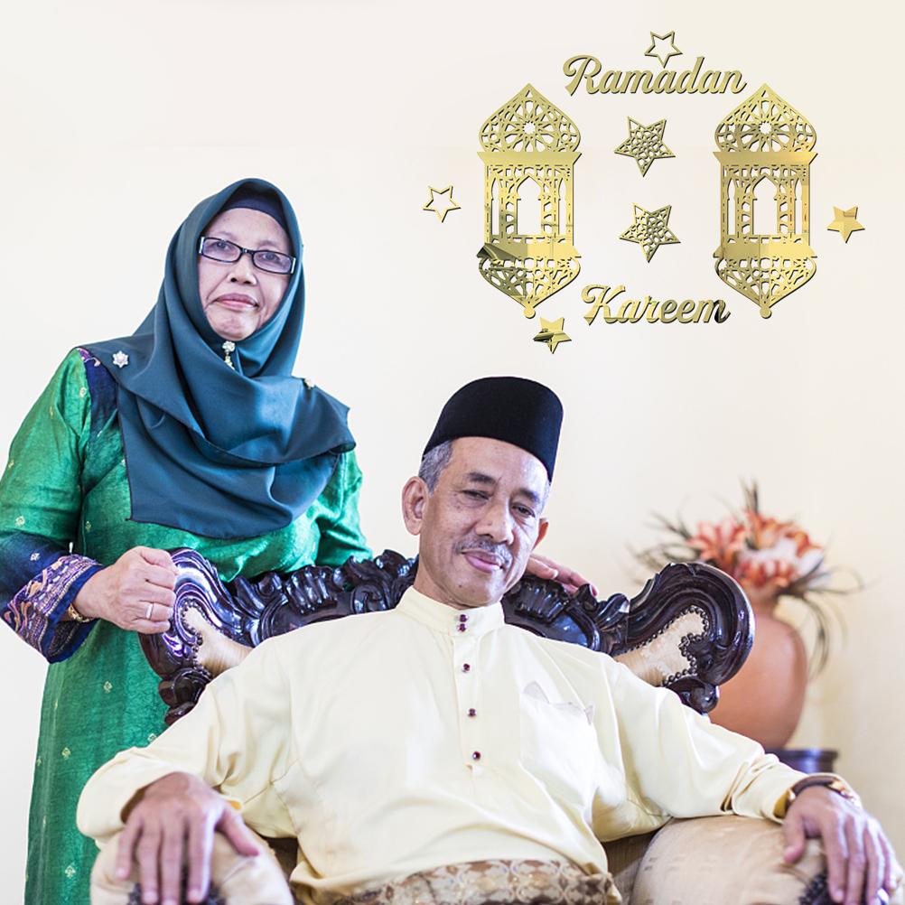 Eid Mubarak Akrylové zrcadlové samolepky na zeď Samolepicí samolepky na zeď Dekorace Ramadan Festival