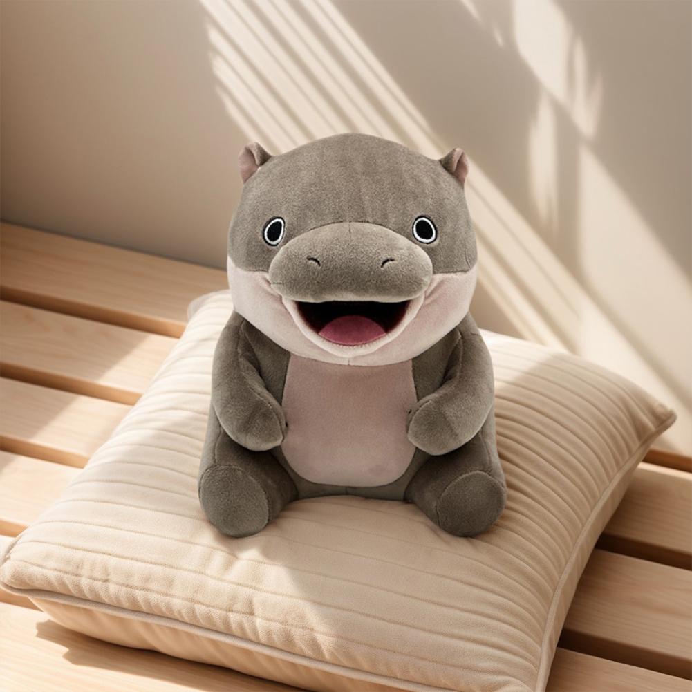 Moo Deng Hippo Plush Soft Baby Hippopotamus Stuffed Animal Pillow Cartoon Hippopotamus Pillow for Kids/Adults