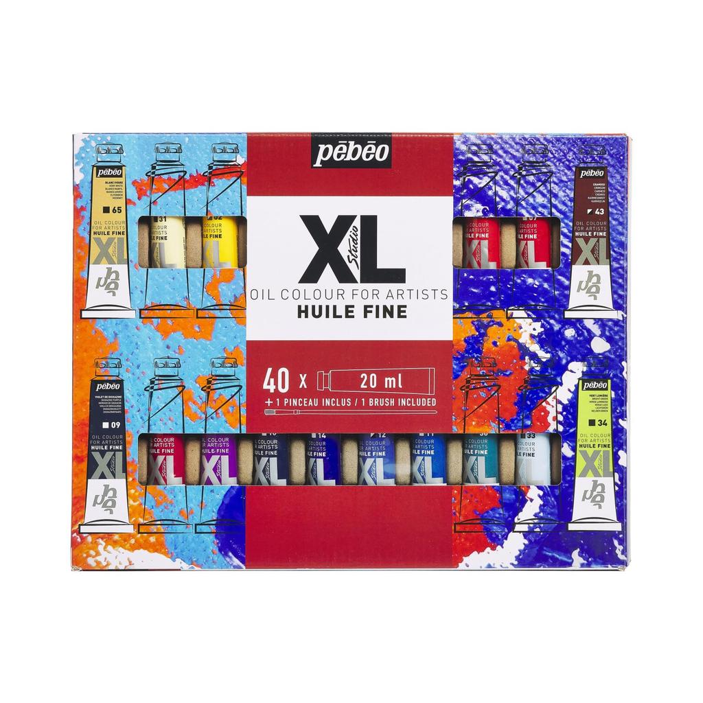 Pebeo Oil Paint XL Set X 40 Colors 1 Brush (20ml + Included)