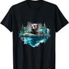 Otter Landscape Wildlife Nature Forest Artwork Motif T-Shirt