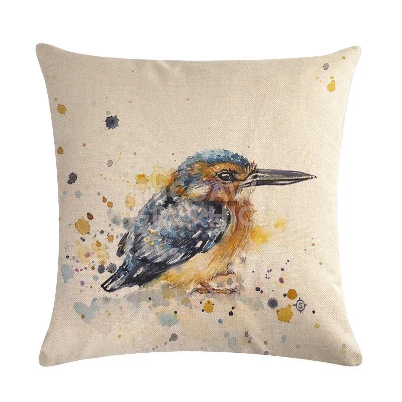 Painted Art Pillowcase Animal Print Linen Pillowcase Chair Sofa Home Decoration Cushion Cover
