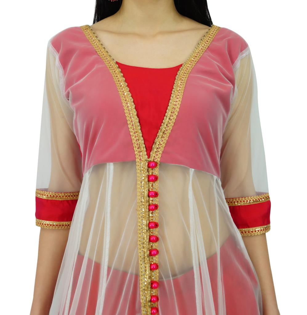 Atasi Womens Classy Floor Length Flaired Anarkali Salwaar Suit with Dupatta