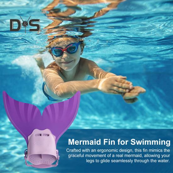Pratica di nuoto con pinne da sirena Costumi da bagno con coda di sirena regolabili con pinne da sirena Aiuto per l'allenamento del nuoto Attrezzatura da nuoto leggera per bambini