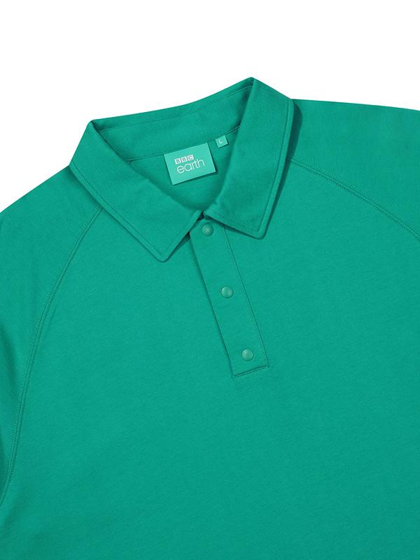 BBC EARTH Semi-Over Polo Short Sleeve Tee_Green