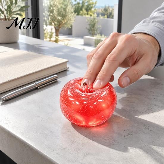 Fidget Toys for Focus Apple Ice Sand Squishy Toy, Slow Rising Squeeze Hand Therapy Stress Balls Transparent Fruit Relief Sensory Toy Kids Adults Desk
