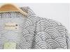Men's Mid-Length Cotton Gauze Kimono Robe - Seigaiha Pattern, Lightweight and Loose-Fit Pajama-Style Bathrobe