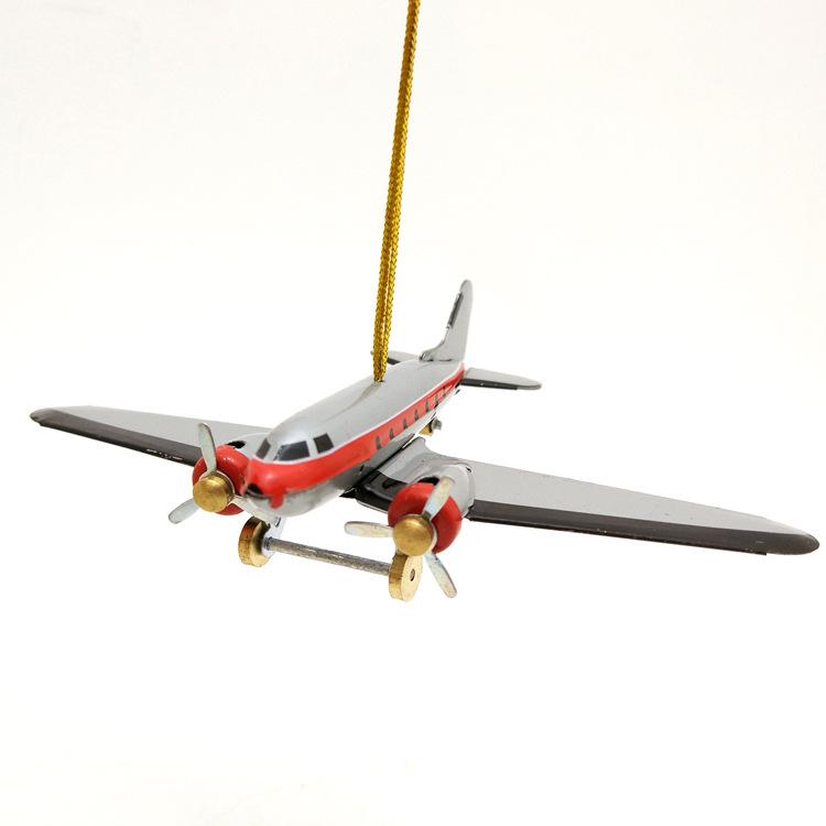 Boeing Passenger Jet Christmas Ornament - 80s Retro Tinplate Nostalgic Craft Creative Gift MM3310