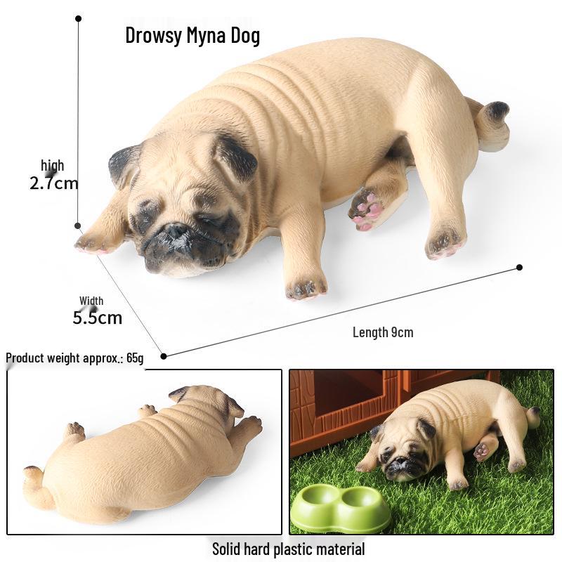 Children s Heartfelt Pug Peeing Toy Ornament - Cognitive Simulation Dog Model Car Decoration