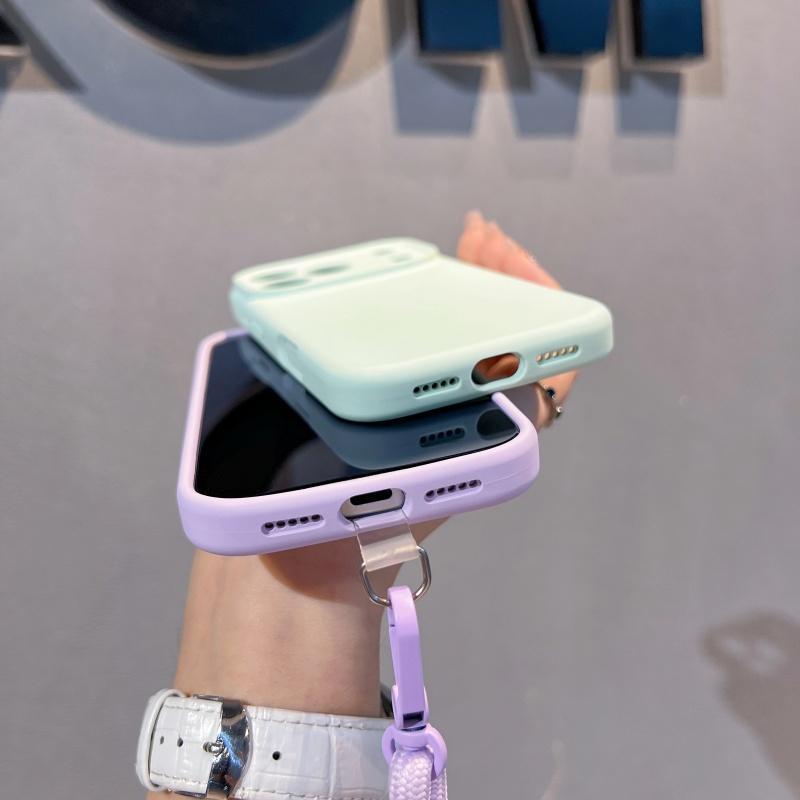 With lanyard, suitable for Apple 11promax mobile phone case iPhone11air liquid silicone anti-drop case, female.