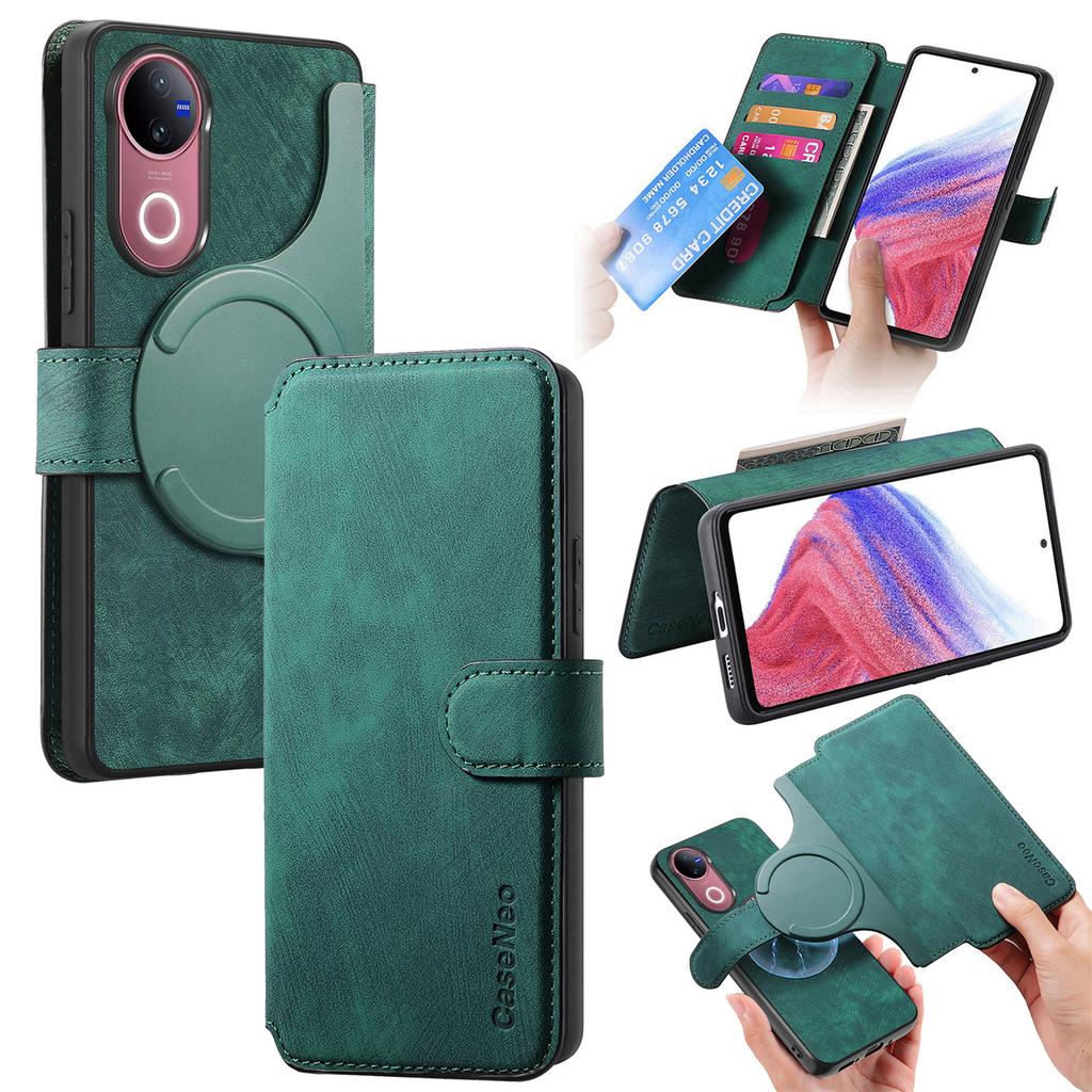 For vivo V50 5G Magnetic Case CASENEO Detachable Leather Phone Wallet Cover