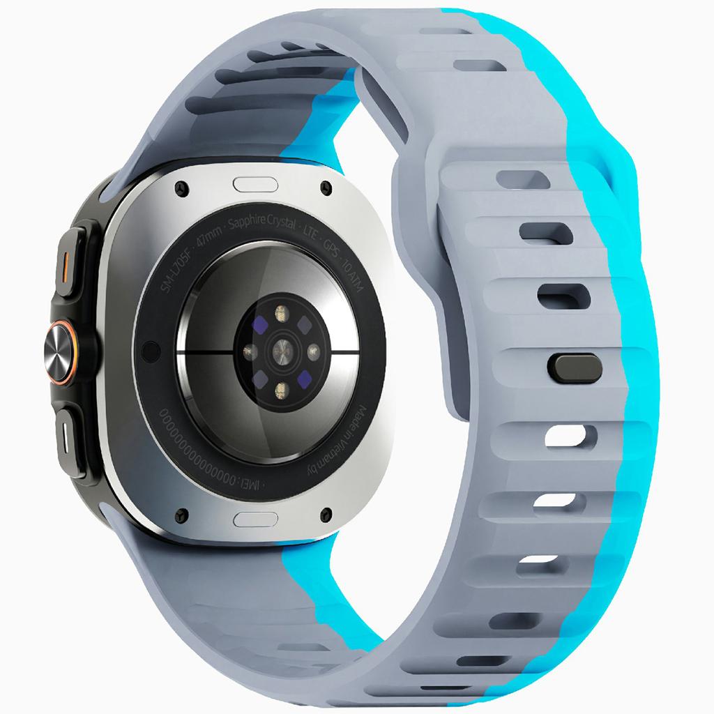 Para Samsung Galaxy Watch Ultra 47mm Pulseira de Relógio de Silicone Respirável Esportiva