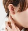 L&Co K10 WG White Gold Natural Garnet Ceramic Earrings, Hypoallergenic, 46-6186