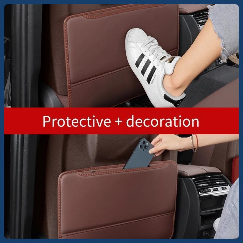 Car Anti-kick Pad Interior Pu Leather Auto Seat Back Protector Pads Anti Scratch Back Seat Organizer Car Accessories