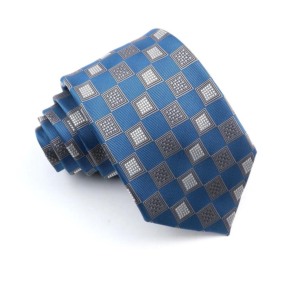 Krawat męski krawat w kratę zielony fioletowy niebieski krawat ślubny biznesowy kołnierzyk dla pana młodego akcesoria prezent
