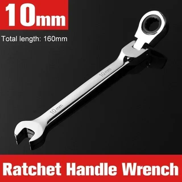 1 Pcs Ratchet Wrench of Keys Spanner Set Hand Tool 72-Tooth Ratcheting Flexible Head Mirror Finish 6mm-27mm Auto and Home Repair