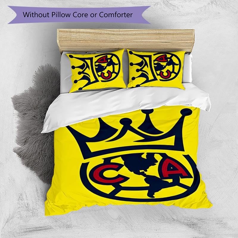 Club América 3pcs Bedding Set Duvet Cover Closure Includes 1 Duvet Cover & 2 Pillowcases for All Seasons Bedroom Home Dorm Decor