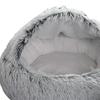 Cat Bed Plush Hooded Cave for Indoor Cats or Small Dog Beds, Doughnut Calm